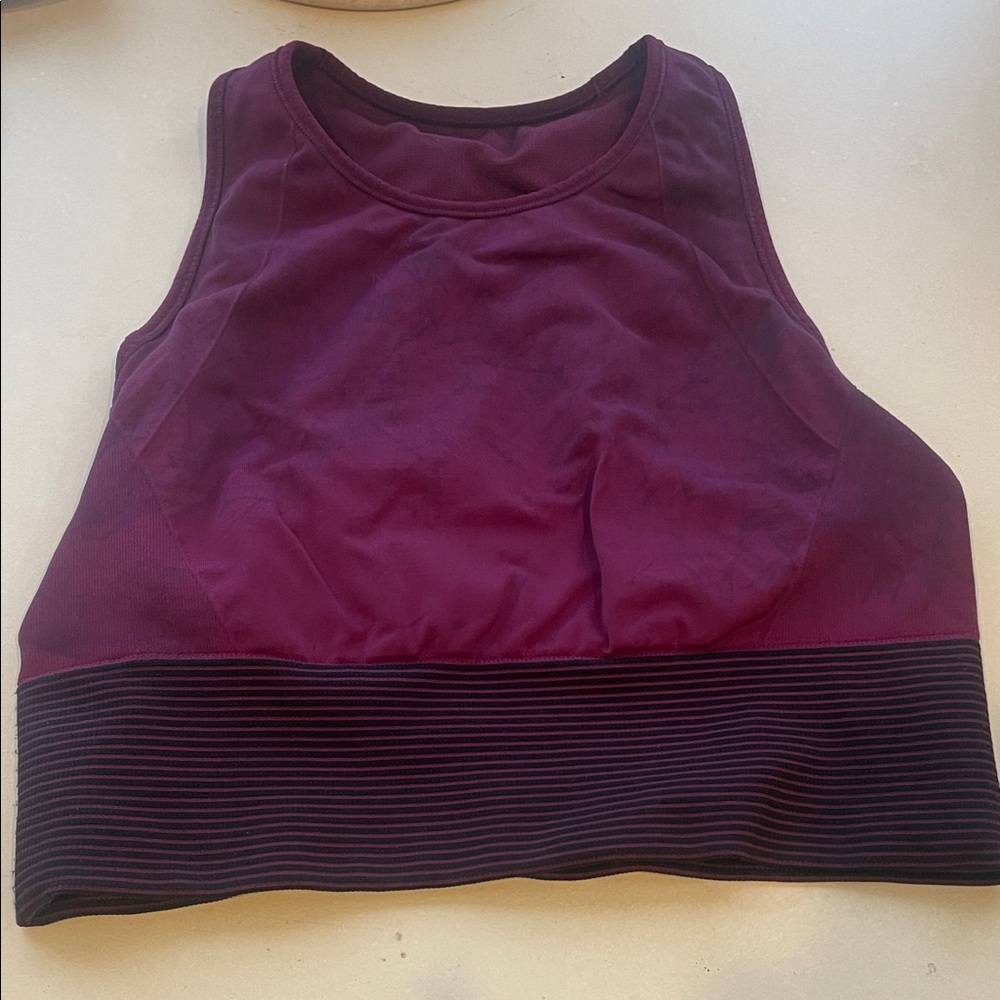 lululemon athletica Plum High-Neck Ribbed-Band Crop Top
